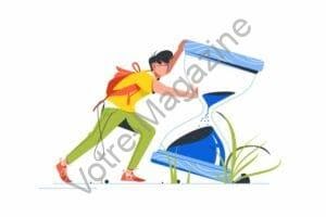 Homme poussant le sablier